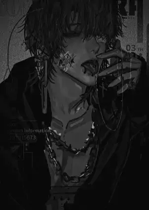 A monochrome Wollo character portrait